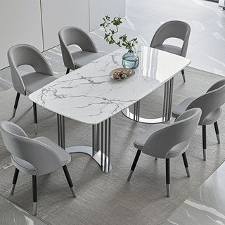 Harlow 1.8m/2.2m Silver Sintered Stone Dining Table